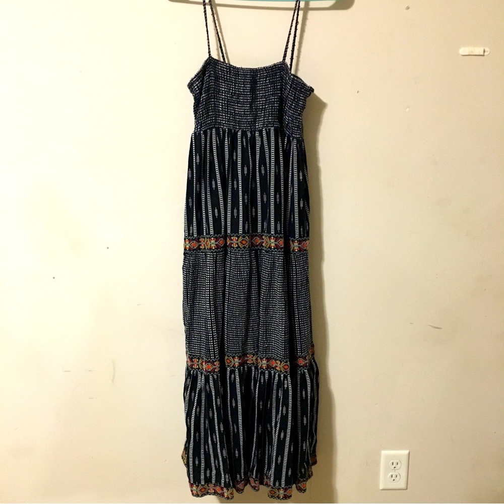 ZARA Sleeveless Black and Floral Midi Dress| Size S